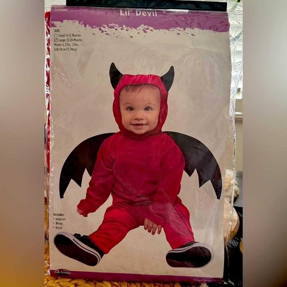 Brand New Little Devil Halloween Costume for Infant/Toddler Lg-Size 12-24 Months